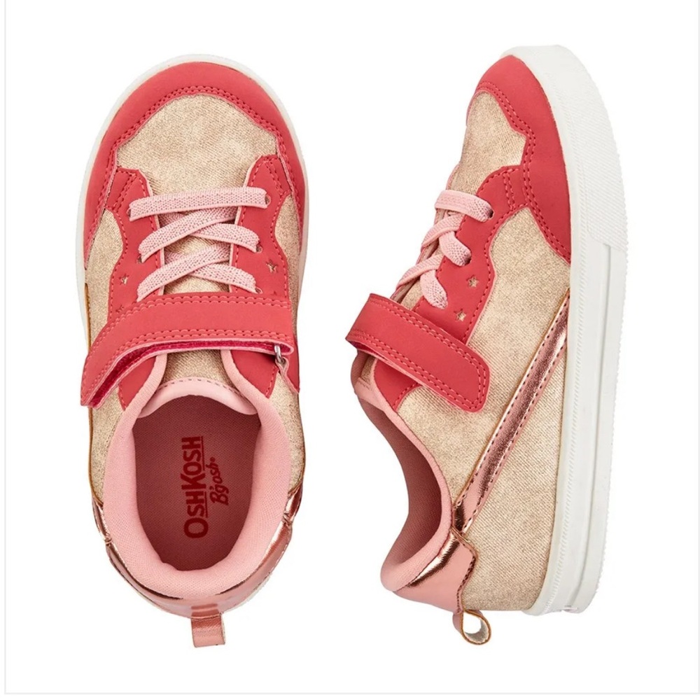New OshKosh B'gosh Carmen Fashion Sneakers Size 11 Rose Gold Girl Pink